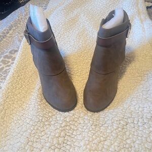 Brown Ankle Boots with Buckle